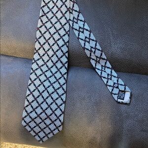 Bally Black and White Geometric Tie
